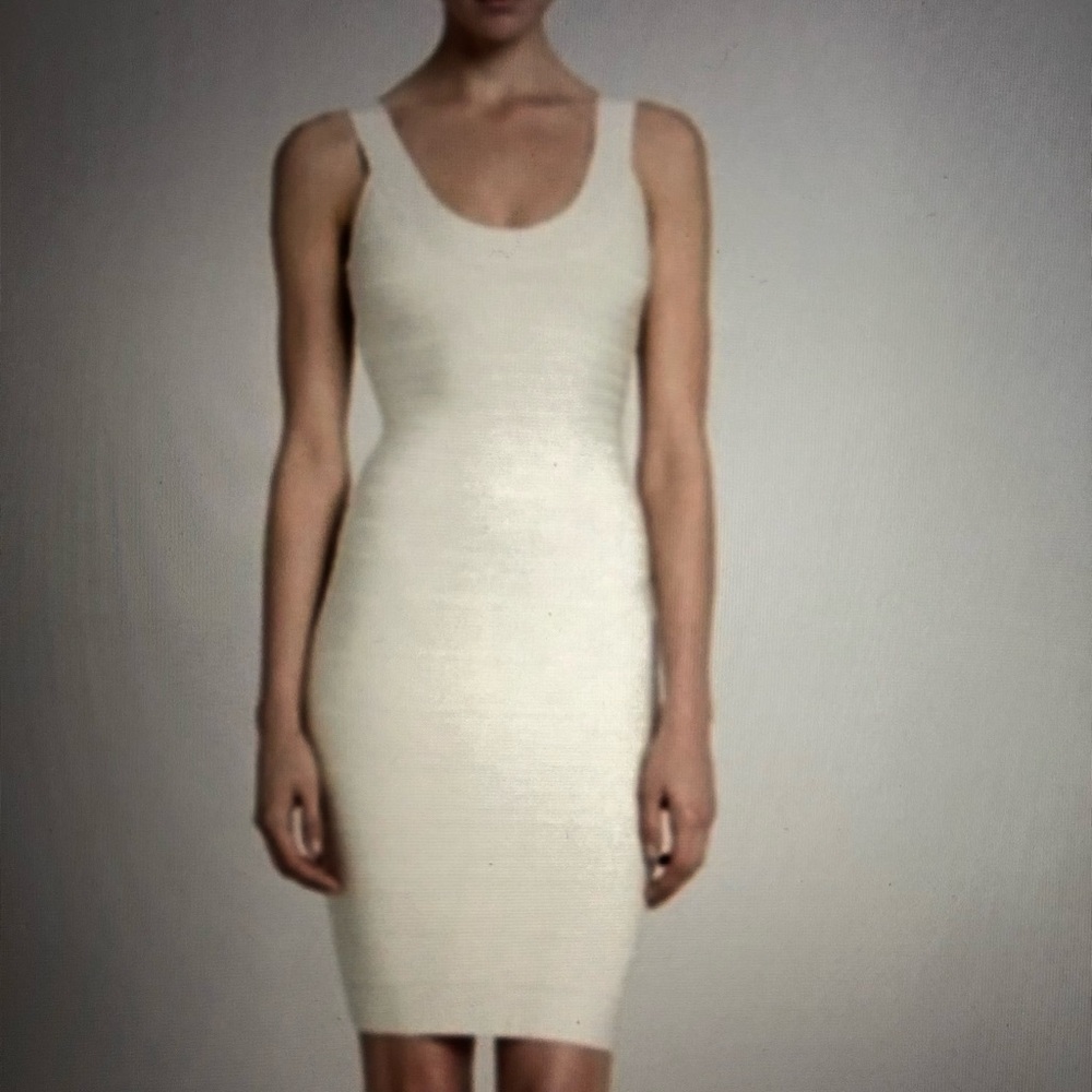 Classic White Herve Leger Bandage Dress